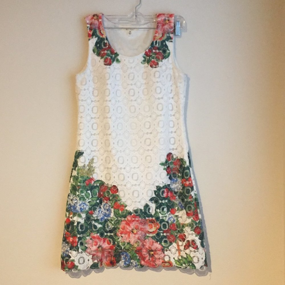 Lace Overlay Tank Dress, Size M
